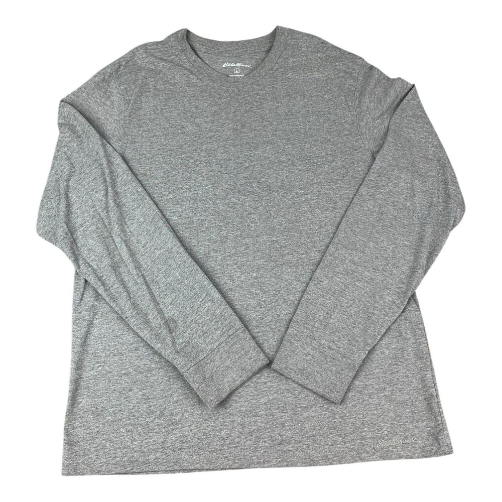 Eddie Bauer Long Sleeve Crewneck Gray Knit Shirt Men’s Size Large